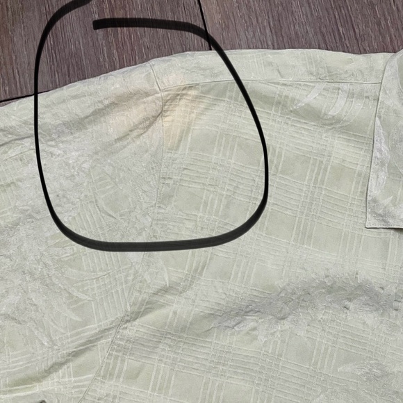 Jamaica Jaxx Men’s 100% Silk Hawaiian Shirt XL | Green Floral Button Up Tropical - Picture 11 of 11